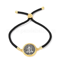 Alloy with Nylon Rope Slider Bracelets&nbsp;LS-BJEW-Z156-02G-02