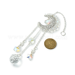 Wire Wrapped Iron Moon Pendant Decorations&nbsp;HJEW-JM01260