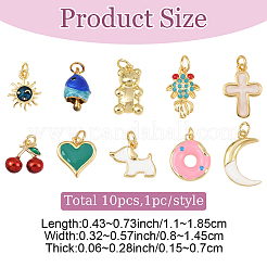 10Pcs 10 Styles Enamel Pendants&nbsp;KK-YW0004-51