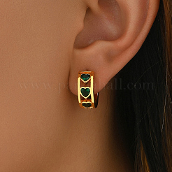 Elegant Heart Brass Cubic Zirconia Stud Earrings&nbsp;GX1194-1