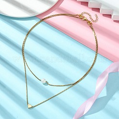 Brass Double Layer Necklace&nbsp;NJEW-JN04918