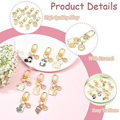 8Pcs Dog & Paw Print Alloy Enamel Pendant Decorations&nbsp;HJEW-YW00215