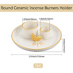 Round Ceramic Incense Burners Holder&nbsp;AJEW-WH20072-09