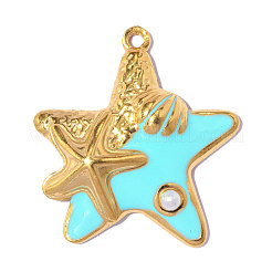 304 Stainless Steel Enamel Pendants&nbsp;STAS-OY019-34G