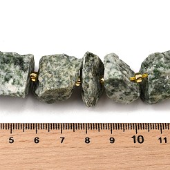 Raw Rough Natural Green Spot Jasper Beads Strands&nbsp;G-Z087-B16