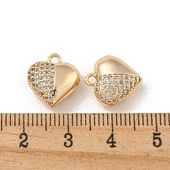Brass Micro Pave Clear Cubic Zirconia Charms&nbsp;KK-Z057-05G