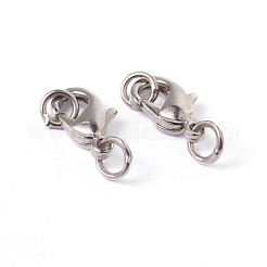 Brass Lobster Claw Clasps with Jump Rings&nbsp;EC901-NFLFP