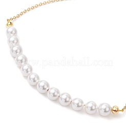 3Pcs 3 Colors Gemstone and Shell Pearl Round Beaded Ankelets&nbsp;AJEW-AN00707