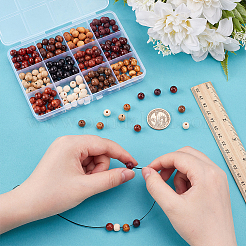 240Pcs 12 Colors Natural Unfinished Wood Beads&nbsp;WOOD-WR0001-17