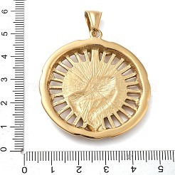 304 Stainless Steel Rhinestone Cross Praying Hands Pendants&nbsp;STAS-V008-33G
