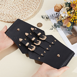 1Pc Imitation Leather Elastic Waist Belts with Alloy Rivets for Men and Women&nbsp;AJEW-CL0002-89