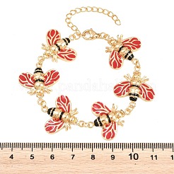 304 Stainless Steel Enamel Link Chain Bracelets for Women&nbsp;BJEW-H641-04G