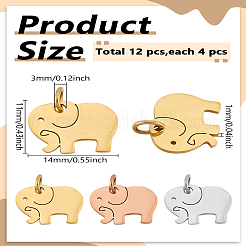 12Pcs 3 Colors 304 Stainless Steel Pendants&nbsp;STAS-LP0003-54