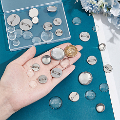 DIY Blank Dome 304 Stainless Steel Brooch Making Kit&nbsp;DIY-UN0056-16