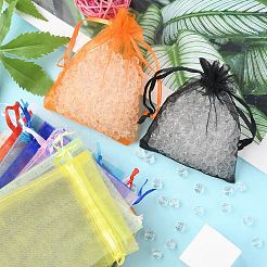 20Pcs 10 Colors Rectangle Organza Drawstring Bags&nbsp;CON-YW0001-31A