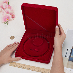 Square Velvet Jewelry Boxes for Pearl Necklace Set Storage&nbsp;VBOX-WH0005-10B