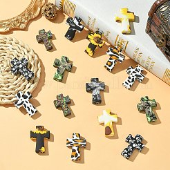 16Pcs 8 Styles Cross Silicone Focal Beads&nbsp;SIL-CJ0002-47