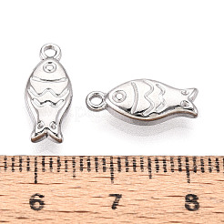 304 Stainless Steel Fish Charms&nbsp;X-STAS-T069-06P