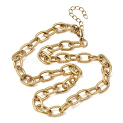 9MM 304 Stainless Steel Textured Cable Chain Necklaces for Women Men&nbsp;SA-CBA37BC-19G
