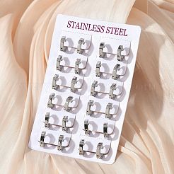 304 Stainless Steel Polishing Effect Hoop Earrings&nbsp;EJEW-M001-35P