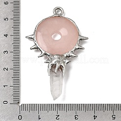 Natural Rose Quartz Big Pendants&nbsp;G-G466-02P-11