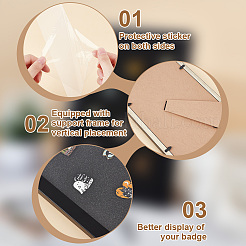 Wood & Plastic Rectangle Photo Frame Stand&nbsp;DJEW-WH0072-13A-01