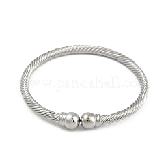 Round Brass Open Cuff Bangles&nbsp;BJEW-Z074-02P