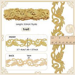 Sew on Ethnic Style Embroidery Leaf Polyester Hollow Lace Ribbons&nbsp;OCOR-WH0008-113