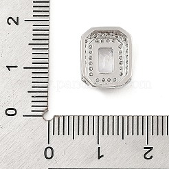 Brass Micro Pave Cubic Zirconia Slide Charms&nbsp;ZIRC-I068-09P