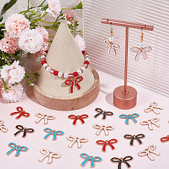 50Pcs 5 Colors Alloy Enamel Pendants&nbsp;ENAM-SC0006-46