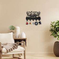 Wood & Iron Wall Mounted Hangers&nbsp;HJEW-WH0055-029