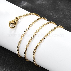 Ion Plating(IP) 304 Stainless Steel Cable Chain Necklaces&nbsp;NJEW-E026-04G-B