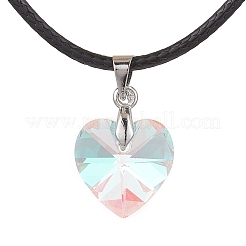 8Pcs 8 Styles Electroplated Glass Heart Flower Moon Pendant Necklaces&nbsp;NJEW-JN05136