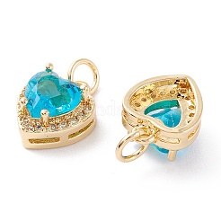 Brass Micro Pave Cubic Zirconia Charms&nbsp;ZIRC-A019-14G-A