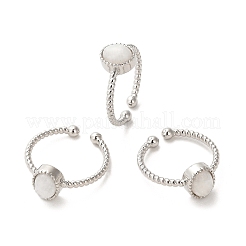 Natural Gemstone Open Cuff Ring&nbsp;RJEW-M166-04P-1