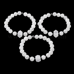 Natural Quartz Crystal Beaded Stretch Bracelet for Women&nbsp;BJEW-A145-01H