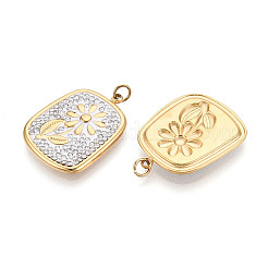 304 Stainless Steel and Polymer Clay Crystal Rhinestone Pendants&nbsp;STAS-T069-60B
