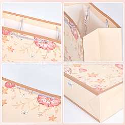 1Pc Flower Printed Paper Gift Bags with Rope Handle&nbsp;ABAG-SP0001-30C