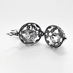 Brass Hollow Cage Pendants&nbsp;KK-J189-08AS