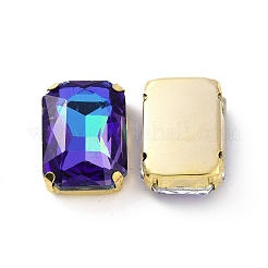 Rectangle Octagon Shape Sew on Glass Rhinestone&nbsp;DIY-E062-01G-05