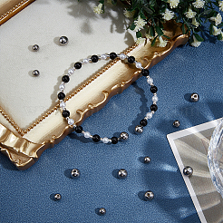 160Pcs 6 Styles 304 Stainless Steel Half Drilled Beads&nbsp;FIND-PH0027-37