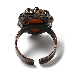 Natural Mixed Gemstone Oval Open Cuff Rings&nbsp;RJEW-M155-03R