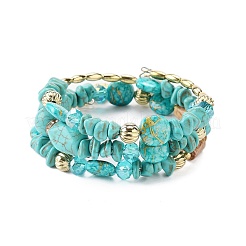 Bohemian Handwork Multi-Colored Stone Beaded Bracelet&nbsp;AJEW-Z038-01A