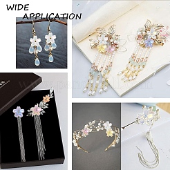 50Pcs Transparent Electroplate Glass Bead Caps&nbsp;EGLA-YW0007-17A
