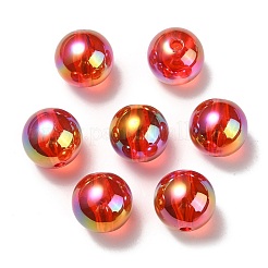 UV Plating Transparent Rainbow Iridescent Acrylic Beads&nbsp;TACR-D010-07F