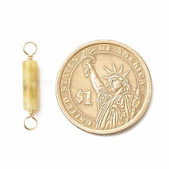 Natural Topaz Jade Connector Charms&nbsp;PALLOY-JF01454-02