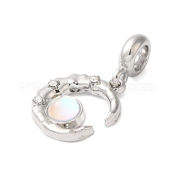 Rack Plating Alloy Rhinestone Glass European Dangle Charms&nbsp;PALLOY-S189-33P