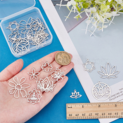 20Pcs 10 Styles 201 Stainless Steel Pendants&nbsp;STAS-WR0001-39