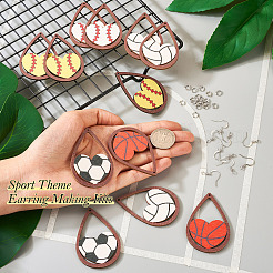 DIY Sport Theme Dangle Earring Making Kits&nbsp;DIY-TA0004-36