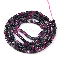Natural Red Corundum/Ruby and Sapphire Beads Strands&nbsp;G-T141-70